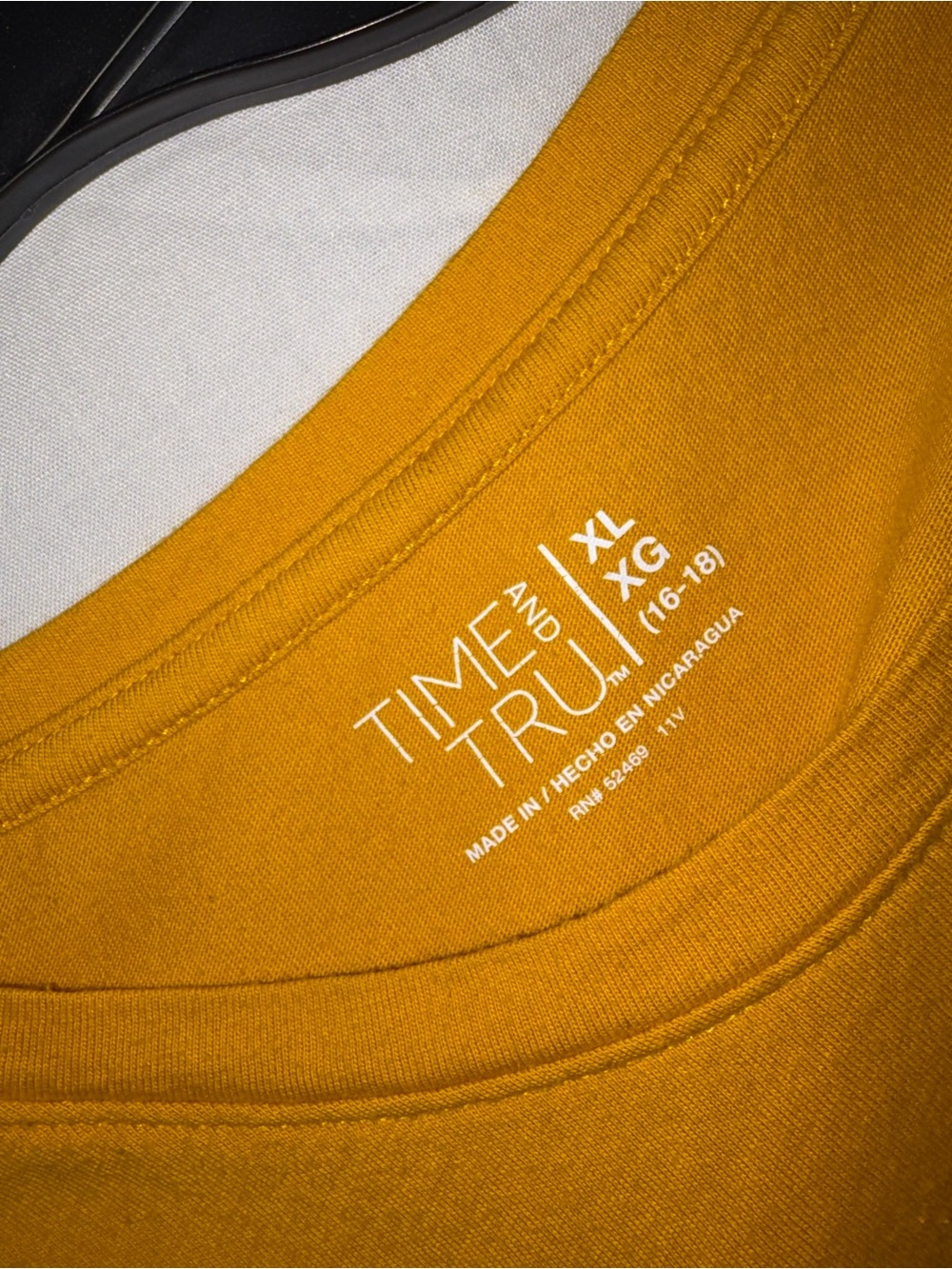 Time and Tru Mustard Yellow Short Sleeve Tee